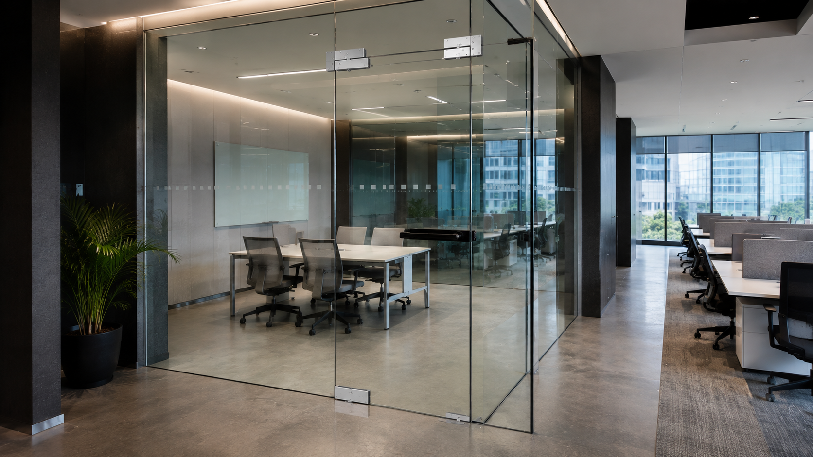 Tickr architectural hardware specified in premium Indian offices interior